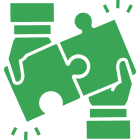 Collaborative teamwork symbol